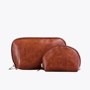 NWT Beis Cosmetic Pouch Set in Maple